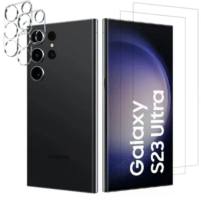 Zdjęcie produktu dla Osłona ekranu aparatu 4 w 1 do oryginalnego Samsunga Galaxy S23 Ultra przezroczyste szkło ochronne