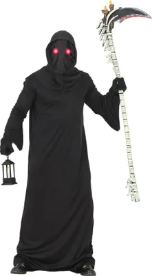 Produktbild von Kostüm mit roten Leuchtaugen Halloween Tod