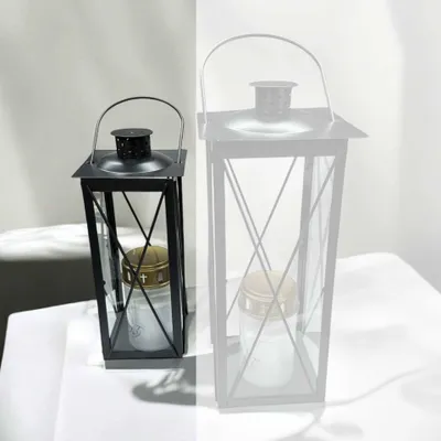 Immagine prodotto di eberin - Elegante set di lampade da tomba in acciaio nero - lampada da tomba resistente alle intemperie con lastre di vetro (dimensioni 12 x 12 x 27,5 cm - ideale per bruciatori di 3 giorni)