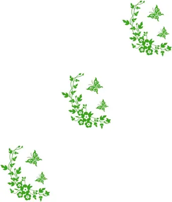 Produktbild von Set mit 3 grünen Blumen-Wandaufklebern, abnehmbares PVC, künstlerische Dekoration für WC/Wohnzimmer/Badezimmer