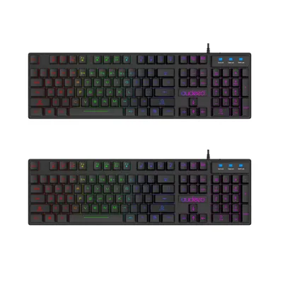 Produktbild von 2x RGB LED Gaming QWERTZ Tastatur Schwarz USB Keyboard Beleuchtet Deutsches Layout