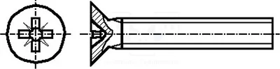 Produktbild von 200x Schraube DIN: 965A 1536958 Schraubenbolzen Kopf: Senopf 0,5 PZ1 M3x8