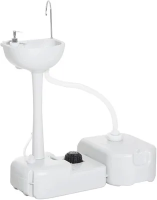 Produktbild von Famanu Mobile Waschstation - Mit Wasser- und Abwassertank - 83x50x103cm