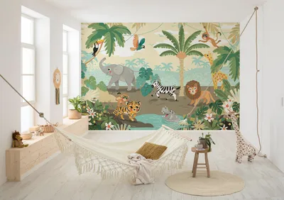 Produktbild von Vlies Fototapete - Baby Safari - Größe 300 x 250 cm