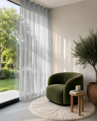 Produktbild von Gardine Aura Voile Transparent HOOMstyle 140x270cm - Ösen - Grau