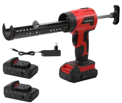 Zdjęcie produktu dla Akumulatorowa pistolet do uszczelniania, 4-stopniowa regulacja, ciśnienie 300 kg, 2 akumulatory