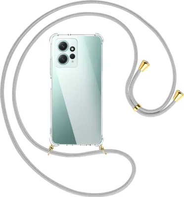 Produktbild von Handykette Backcover-Schutzhülle mit Band (Metall goldfarben) für Xiaomi Redmi Note 12 4G (6.67'') - silbergrau