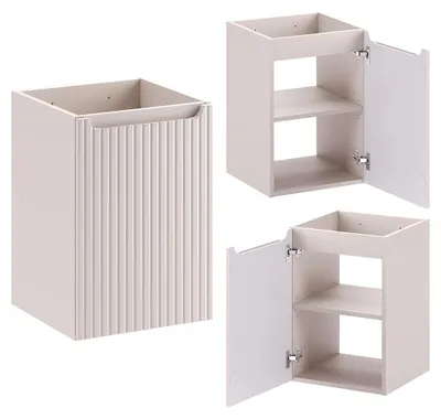 Produktbild von Badezimmer Waschbeckenschrank mit 40 cm Breite in Beige, 1 Tür, geringe Tiefe - NEWPORT-56-CASHMERE