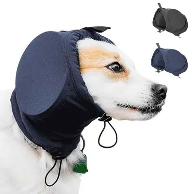 Produktbild von Hunde-Ohrenschützer mit Geräuschunterdrückung, Gehörschutz-Kopfhörer für Feuerwerk, Donner,  waschbare, schallabsorbierende Einsätze,Blau L