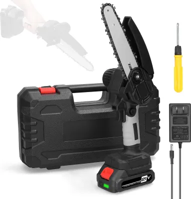 Produktbild von 21V 6inch tragbare elektrische Beschneidungssäge kleine Holzspaltung Kettensäge Bürstenmotor Einhand-Holzbearbeitungswerkzeug für Garten Obstgarten Schneiden verwenden