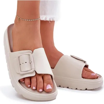 Produktbild von Damen Schaum Plattform Sandalen Mit Schnalle Beigefarben Viasara 41