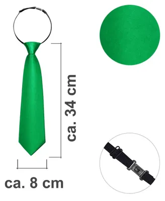 Produktbild von Jungen Krawatte 34 cm verstellbar vorgebunden Seidenlook Kommunion Hochzeit Fest - grün