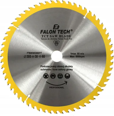 Produktbild von Hartmetallbestücktes Sägeblatt für Holz 305mm x 30mm 60T WIDIA Falon-Tech