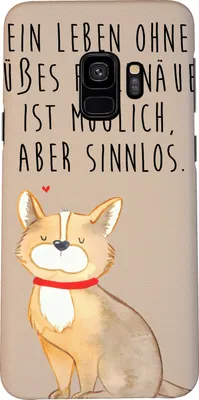 Produktbild von Mr. & Mrs. Panda Samsung Galaxy S9 Handyhülle Hund Glück - Hundeglück - Geschenk, Cover, Hülle, Handy Schutzhülle, Süß, Liebe, Herz, Sprüche, Smartphone, Spruch