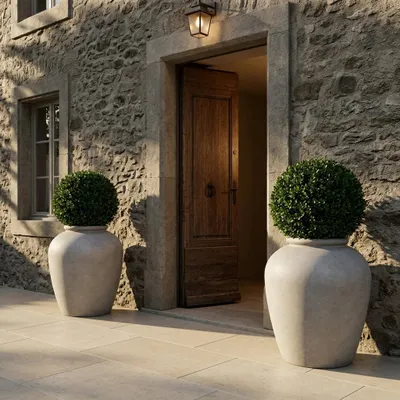 Produktbild von Pflanzkübel aus Beton Provencelia ORIGIN Nebelgrau, Ø63 cm x H71 cm, frostbeständig