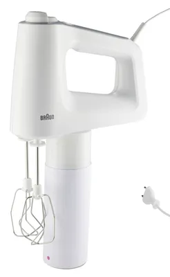 Zdjęcie produktu dla Braun HM 3135 WH, Mikser ręczny, Szary, Biały, Bić, Ugniatać, Miksowanie, 1,25 m, 0,6 l, 0,5 l