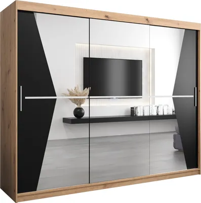 Produktbild von Kleiderschrank, Schiebetürenschrank Schlafzimmer, Schrank mit Spiegel MAROKO 250 cm