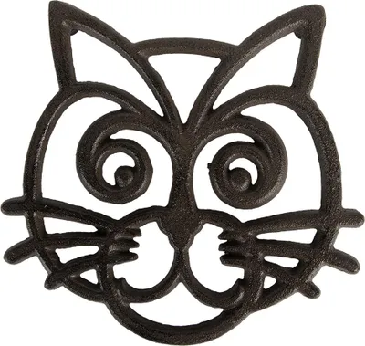 Produktbild von Clayre & Eef Pfannenuntersetzer 16x17x2 cm Braun Metall Katze