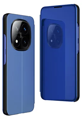Produktbild von Für Xiaomi Redmi Note 14 Pro Plus 5G View Spiegel Handy Smart Cover Wake UP Funktion Case Blau