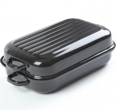 Image de Plaque de cuisson double face émaillée Sfinx taille 40 cm (dimension intérieure) épaisseur de la plaque 1,2 mm - Belis