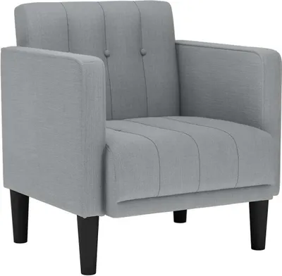 Image de Fauteuil canapé avec accoudoirs tissu gris clair 53 cm