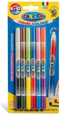 Produktbild von Carioca Bi-Color, Medium, Rundspitze, Rund, Multi, Italien, Sichtverpackung