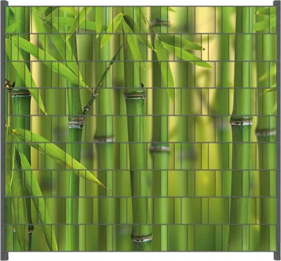 Produktbild von Wallario Zaunsichtschutz mit Motiv Grüner Bambuswald für Ein- und Doppelstabmatten Zäune in der Größe 200 x 180 cm