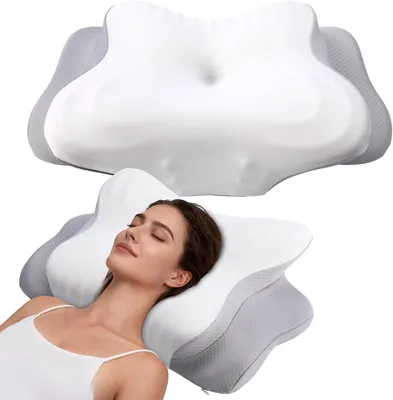 Produktbild von Kissen Nackenkissen Nackenstützkissen Orthopädisches Memory Foam,Schlafkissen, für Rücken-,Bauch- und Seitenschläfer Ergonomisches Kopfkissen