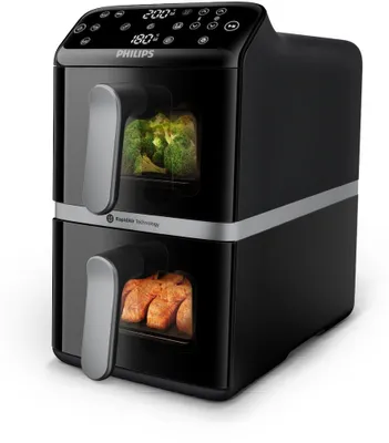 Image de Philips 4000 series Airfryer à deux paniers superposés, Friteuse à air chaud, 10 l, 1,4 kg, Rapid Air, 40 °C, 200 °C