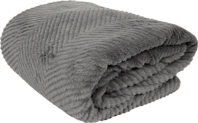 Produktbild von Graue Kuscheldecke aus Kunstfell und Sherpa, 140 x 200 cm