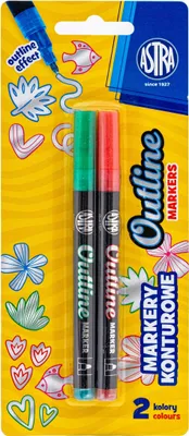 Imagen del producto de Marcadores de contorno, 2 colores, blister Astra