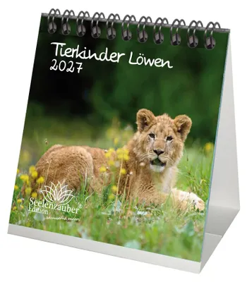 Produktbild von Tierkinder Löwen Tischkalender 10x10cm für 2027 Löwenbabys - Seelenzauber