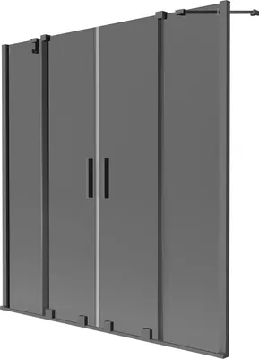 Produktbild von Mexen Velar Duo Badewannen-Faltwand 2-teilig verschiebbar 140 x 150 cm, graphit, Gun Metal - 896-140-000-42-95