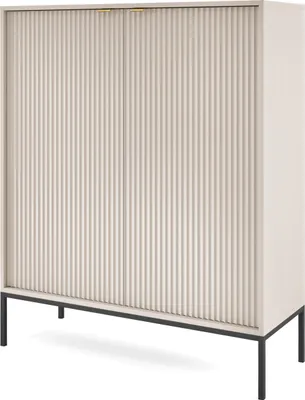 Produktbild von Masseno Kommode STELLARE 104 cm Sideboard und 2 Türen für Wohnzimmer Schlafzimmer Modern 104x39x125 cm Kaschmir / Kaschmir