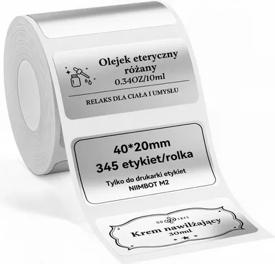 Thermische Transferetiketten 40×20 mm silber für M2/M3