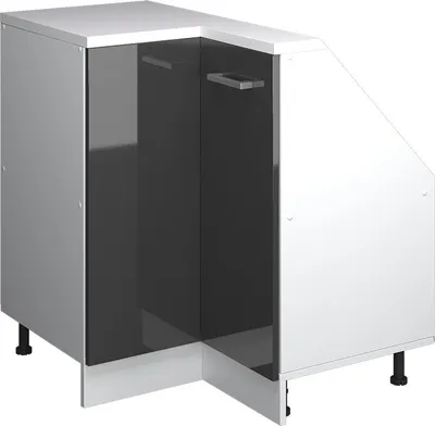 Produktbild von Eck-Küchenschrank für Dachschrägen Vicco R-Line Anthrazit Hochglanz 75.6 cm mit 1 Tür, Model 59114