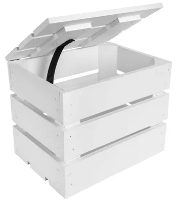 Productafbeelding van Creative Deco Houten Doos met Deksel Wit, 27,5 x 20 x 21,5 cm