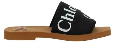 Zdjęcie produktu dla Sandały Chloé wykonane z bawełny, w kolorze czarnym