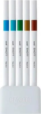 Produktbild von Uni-Ball Emott No.4 Marker 5 Stück(e) Blau, Braun, Gold, Grün, Türkis