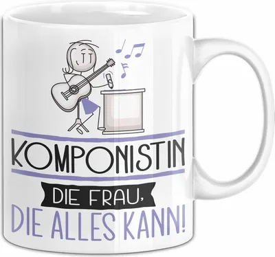 Produktbild von Komponistin Geschenk Tasse Becher Die Frau Die Allen Kann Geschenkidee für eine Komponistin Lustig (Weiß)