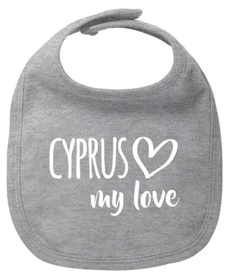Produktbild von Huuraa Baby Lätzchen Cyprus my love Heather Grey Klettverschluss Baumwolle Latz Geschenkidee