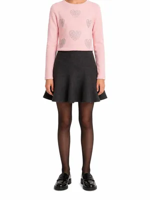 Produktbild von 783116 Happy Girls Mädchen Longsleeve mit Herznieten Rosa Gr. 152 – Baumwollshirt mit eleganten Herz-Details