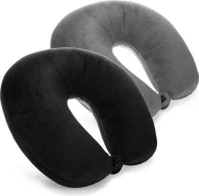 Zdjęcie produktu dla com-four® 2x poduszka pod szyję – aksamitnie miękka poduszka podróżna – wygodna poduszka do podróży pociągiem, samolotem, samochodem, autobusem i statkiem