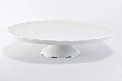 Produktbild von Tortenplatte auf Fuß, 28 cm, Porzellan, Mary-Anne, weiße Spitze, Leander