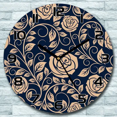 Produktbild von Wanduhr aus Glas Rund fi 30 Vintage Rose gold Quarz Deko Schlafzimmer Büro
