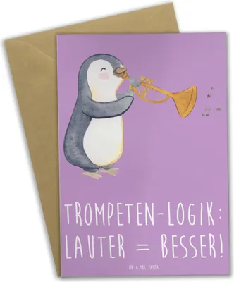 Produktbild von Mr. & Mrs. Panda Grußkarte Trompeten Weisheit - Lavendeltraum - Geschenk, einladungskarten, Instrument, Trompeter, Musik, babykarte, jazzig, osterkarte, Musiker, laut