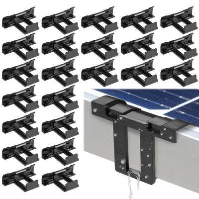 Solarpanel-Wasserablaufclips 35 mm, 24 Stück, ABS, schwarz