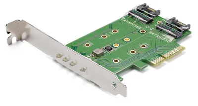 Image de StarTech.com Adaptateur SSD M.2 NGFF à 3 ports - 1x M.2 PCIe (NVMe), 2x M.2 SATA III - PCIe 3.0
