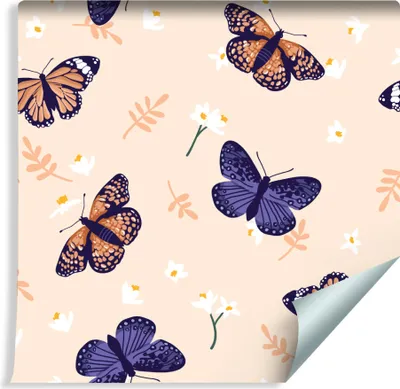 Produktbild von 10m VLIES TAPETE Rolle Kinderzimmer Schmetterlinge Wiese Blumen Natur XXL