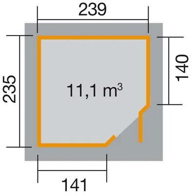 Produktbild von WEKA 229.2424.10400 Gartenhaus/Blockbohlenhaus Quinta mit Einzeltür ; Größe: 2 ; Farbgebung: Naturbelassen ; Wandstärke: 21 mm ; Maße (LxBxH): 239 cm x 235 cm x 217 cm ; Seitenwandhöhe: 197 cm